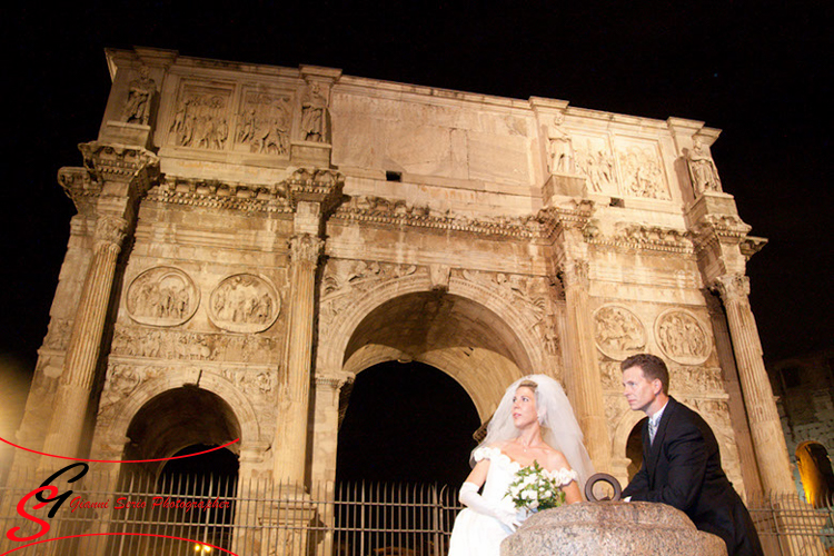 fotografo matrimonio a roma di notte