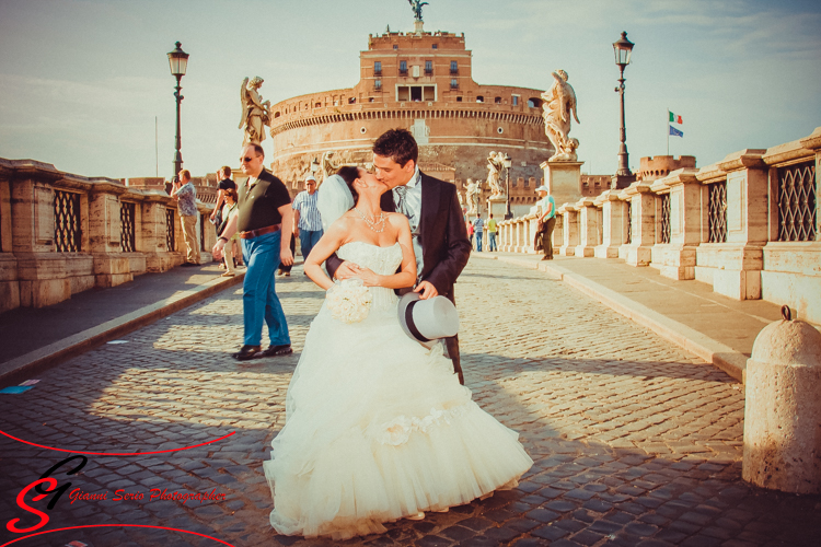 fotografo matrimonio roma servizio fotografico castel sant'angelo