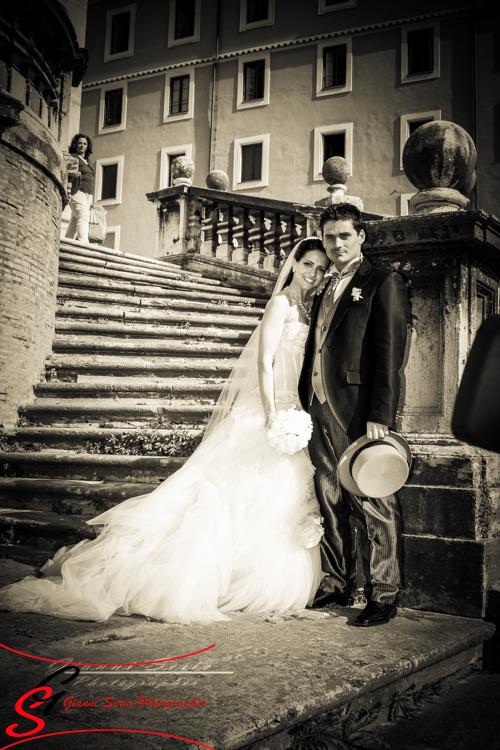 fotografia matrimonio scalinata chiesa san domenico e sisto roma