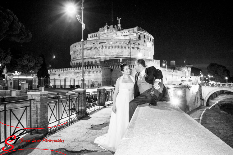 matrimonio a roma servizio fotografico di notte