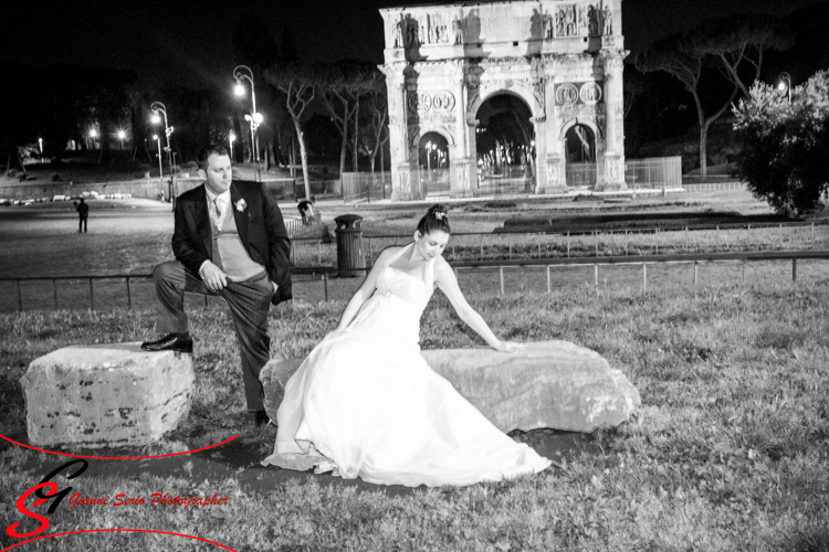 servizio fotografico di matrimonio colosseo di notte