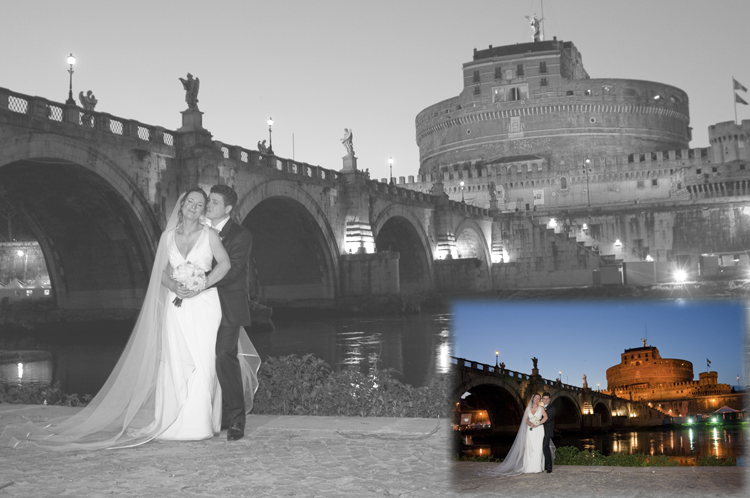 foto di matrimonio di notte